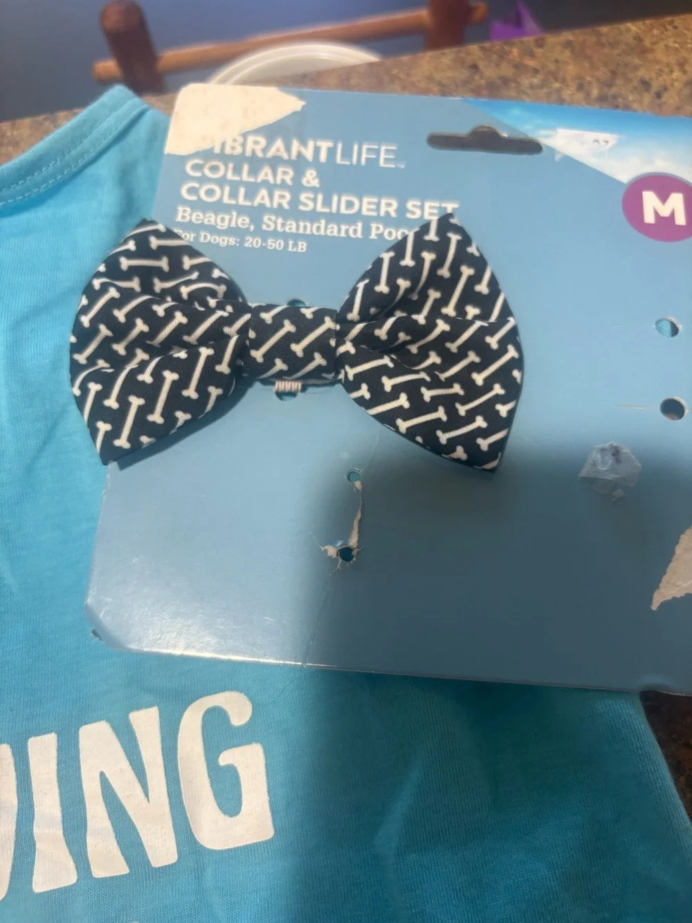 Pet shirt and bow tie “still living with my parents” size medium dogs 20-40 lbs.